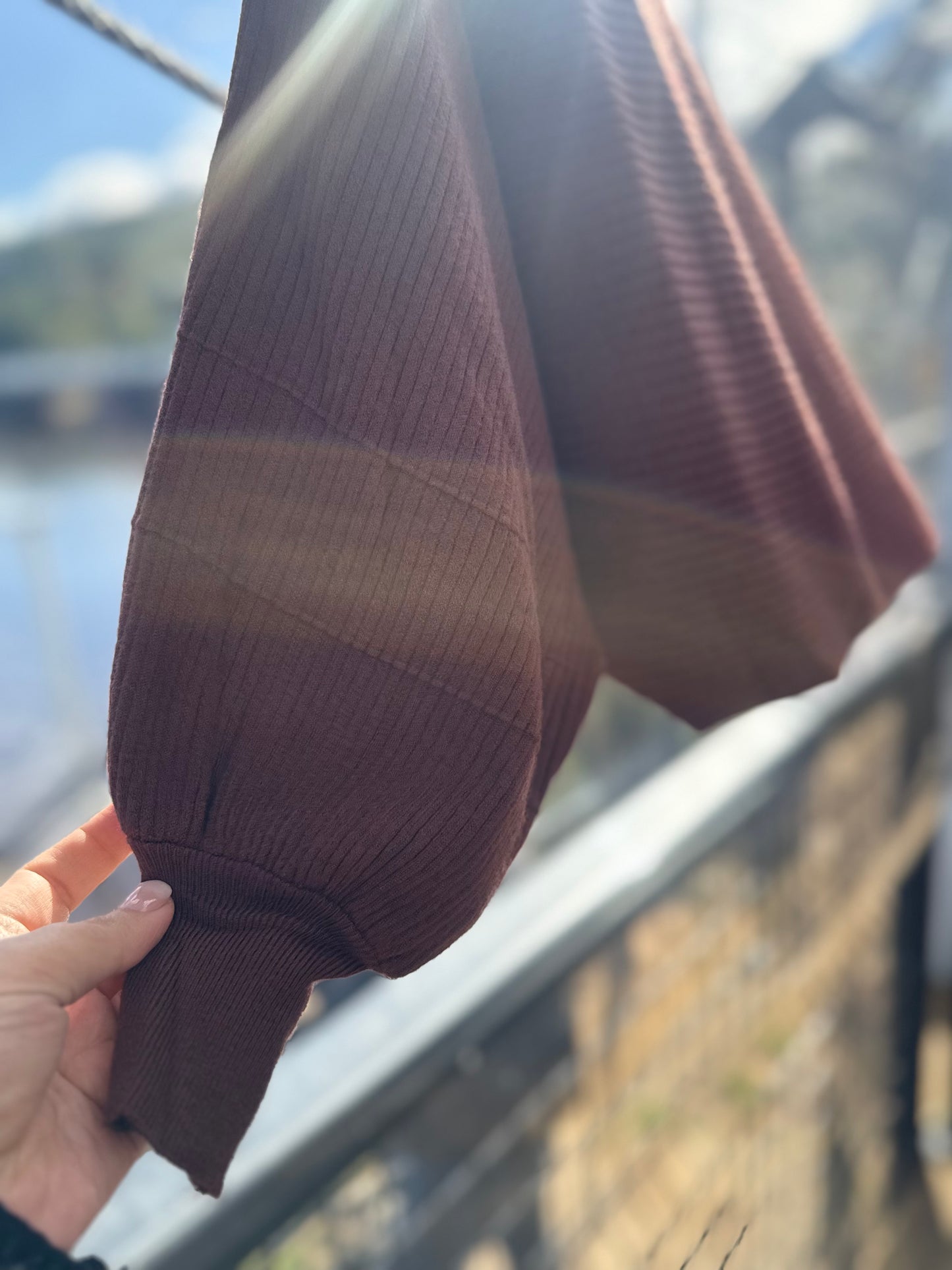 Batwing Chocolate Striped knit