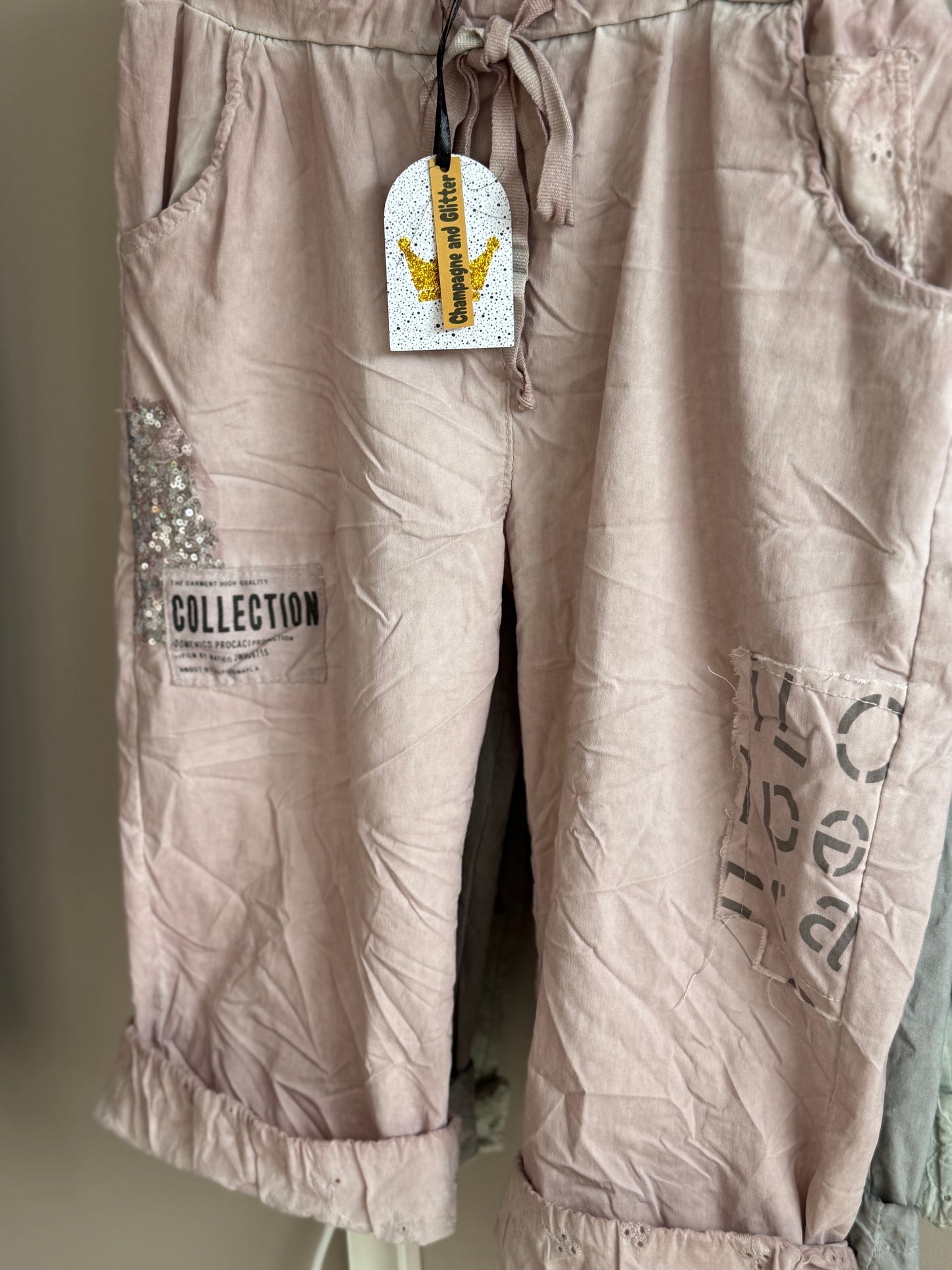 Patched Shorts Dusty Pink