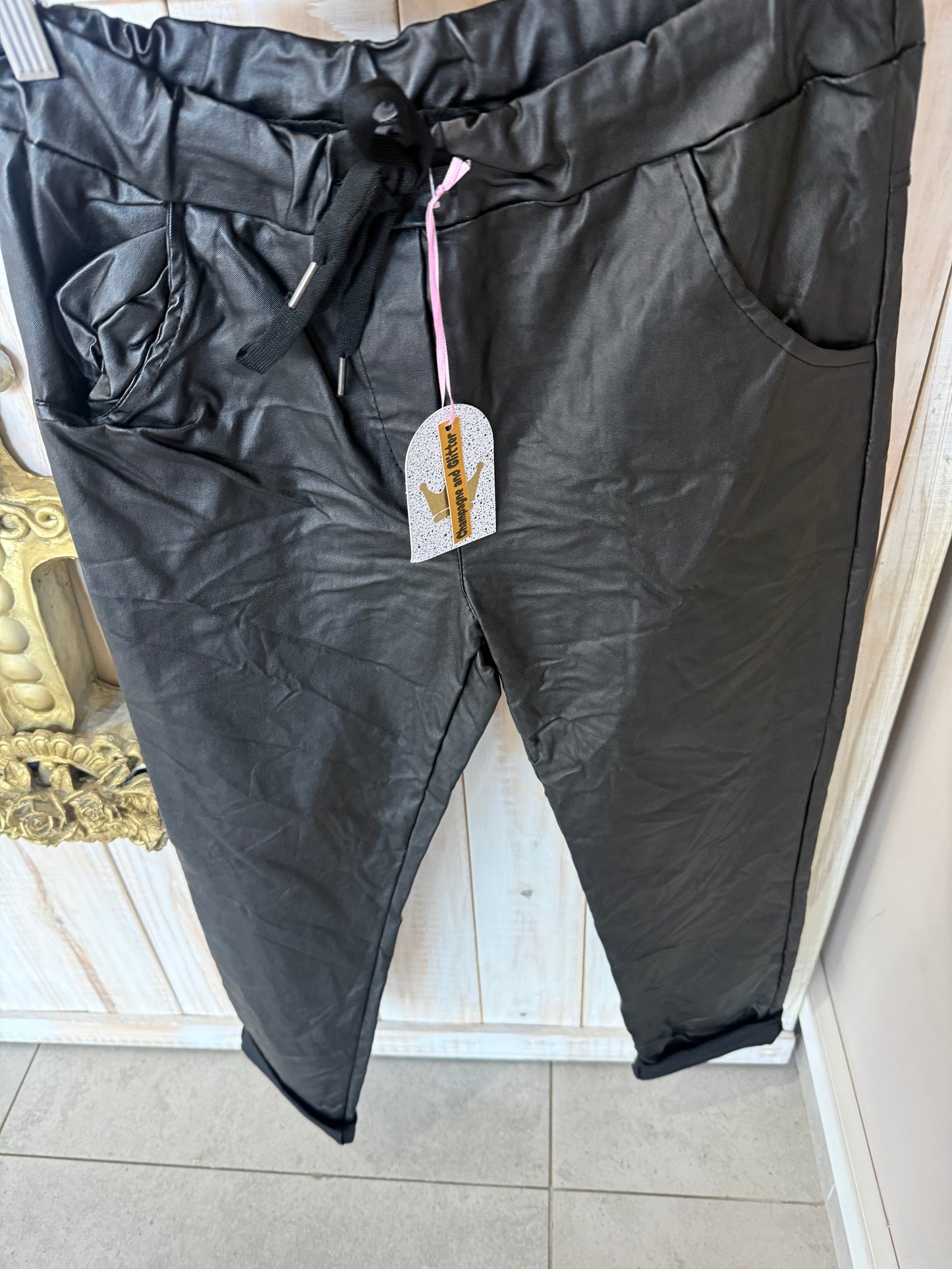 Pleather look Black