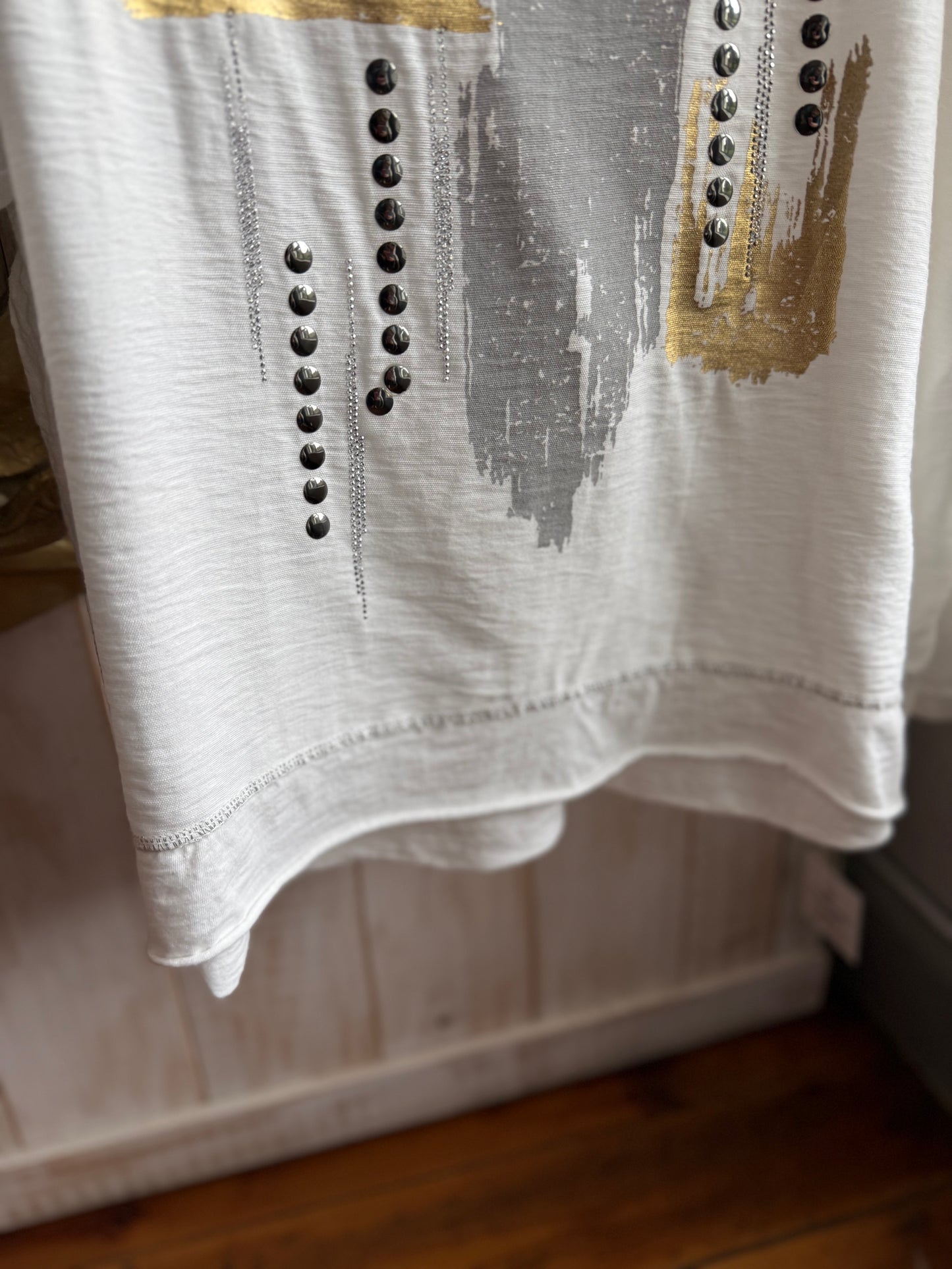 Mixed Metals Blouse White