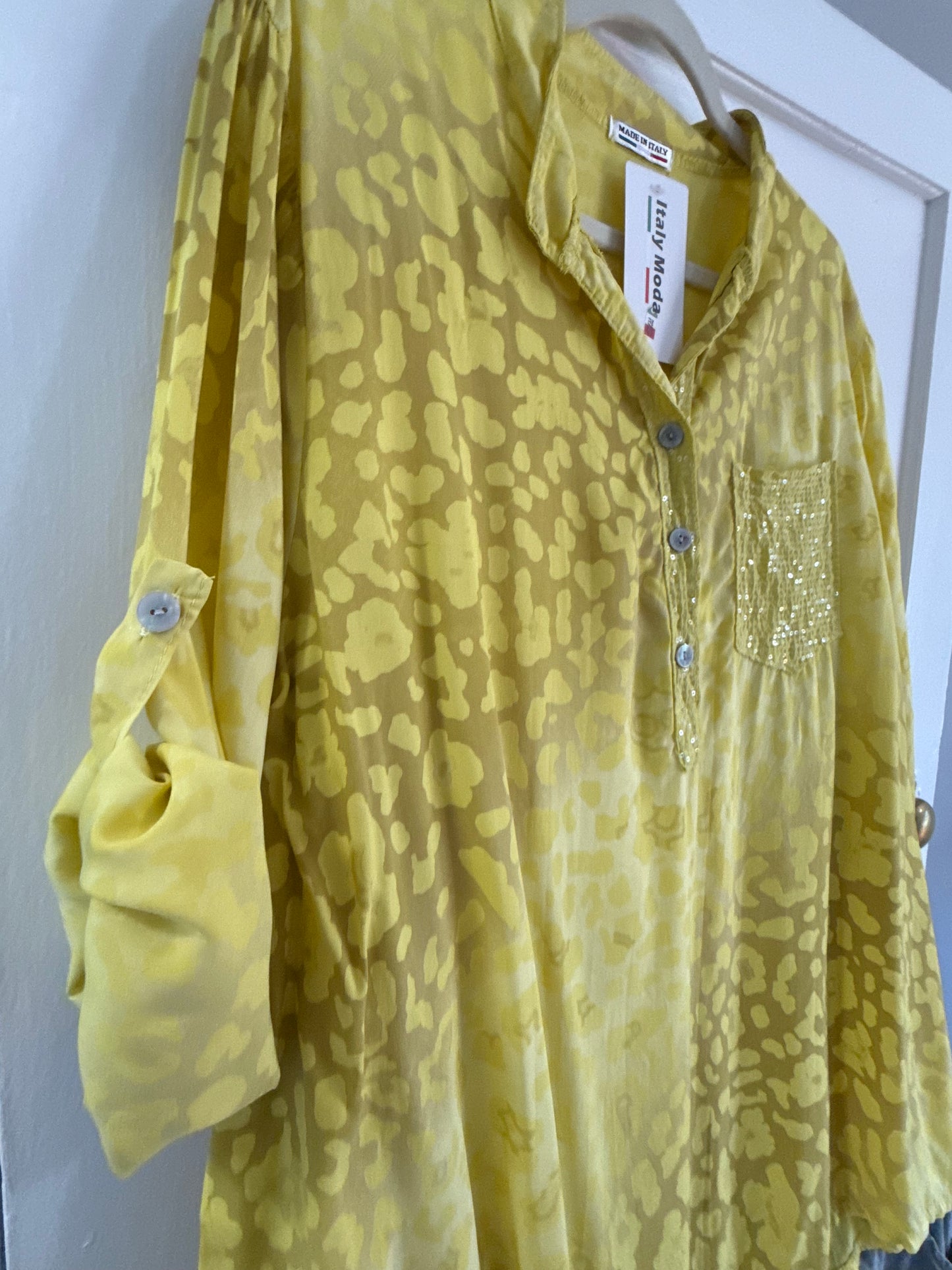 Wild Sequin Blouse Mustard