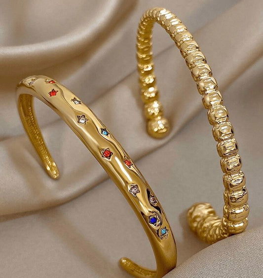 Double Bling Gold Bangles