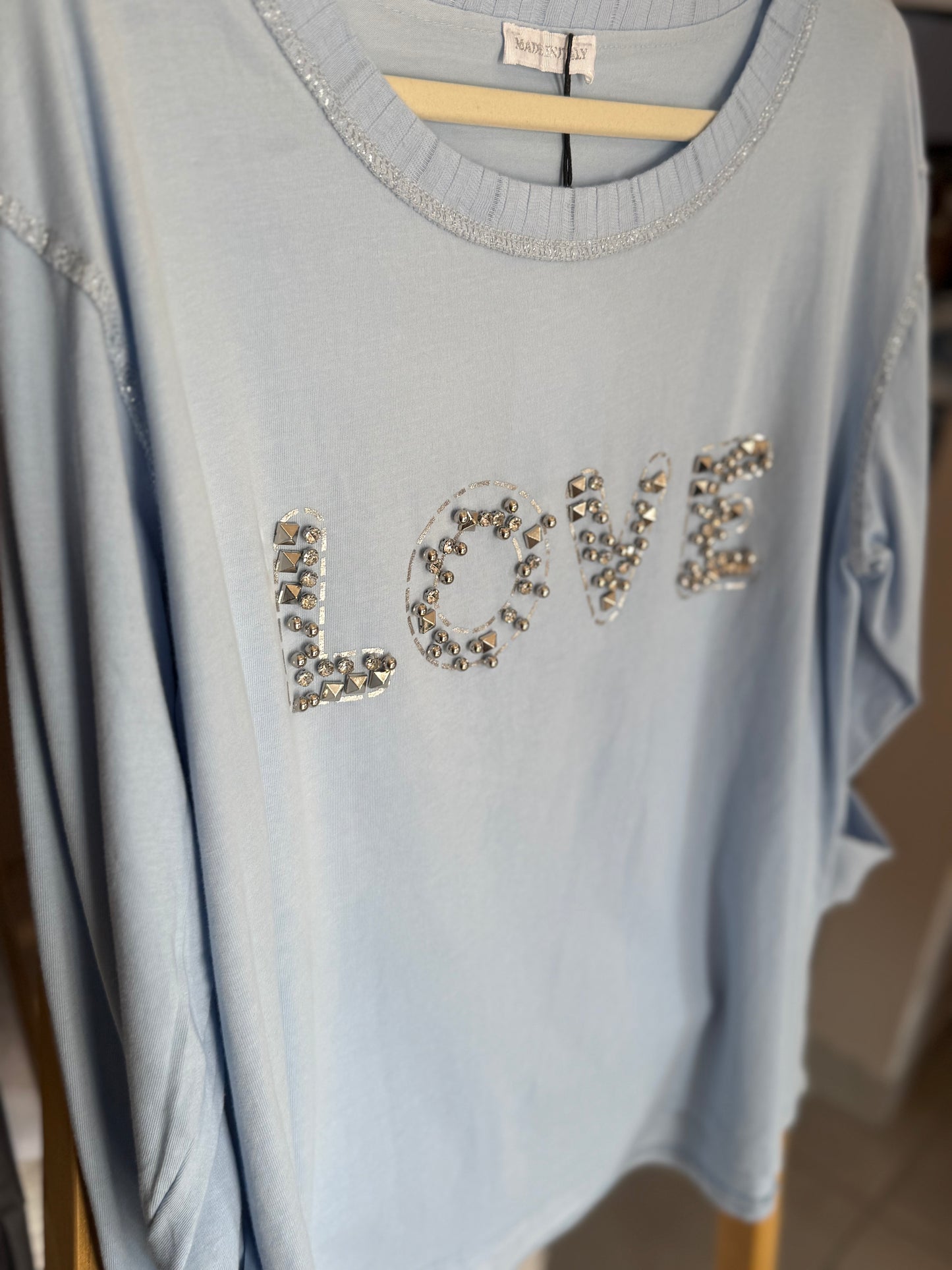 Studded Love Top Blue