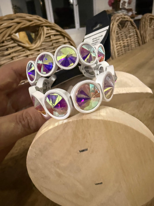 White Circle Rainbow Bracelet