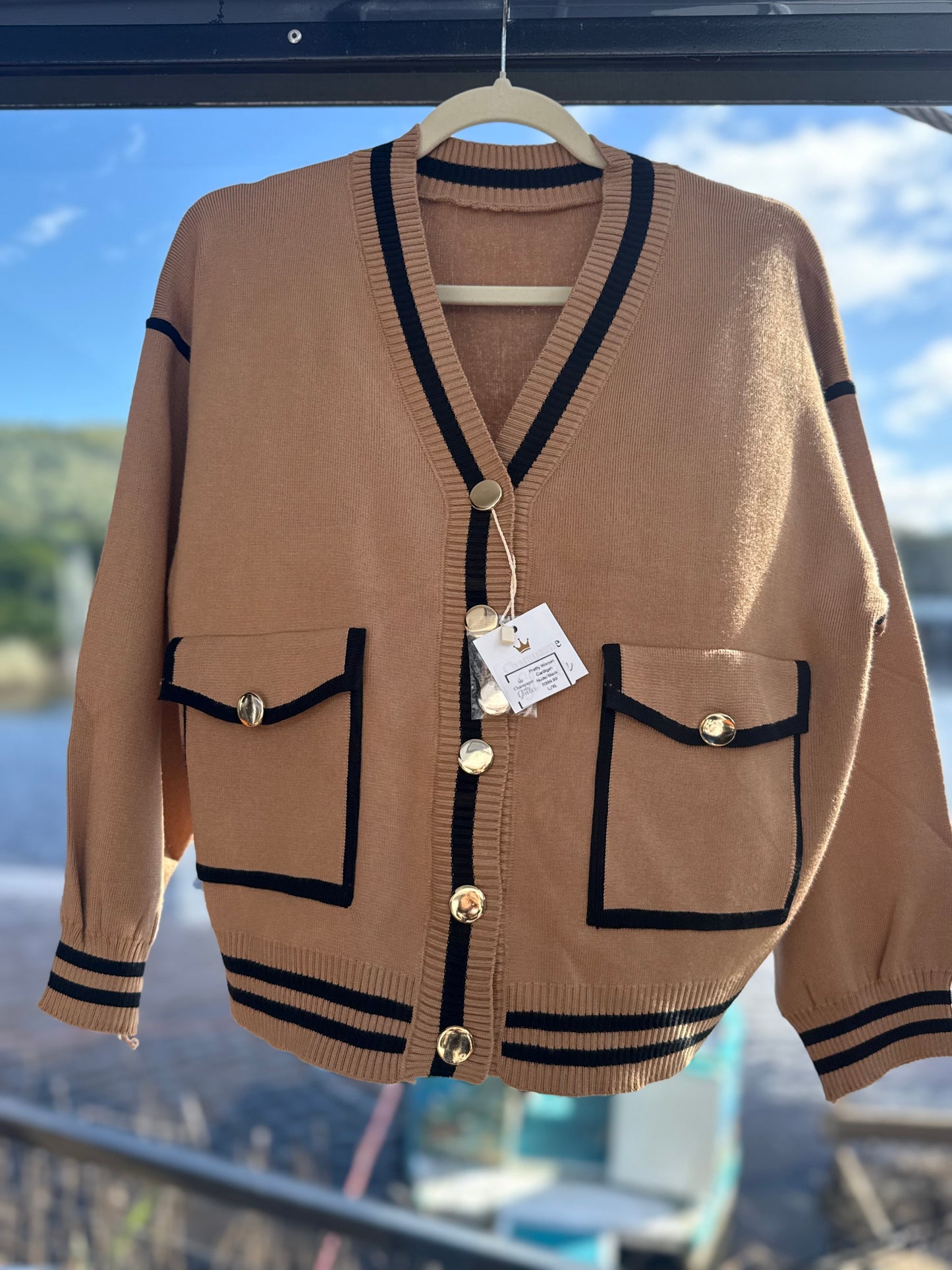 Pretty Woman Cardigan Nude/Black