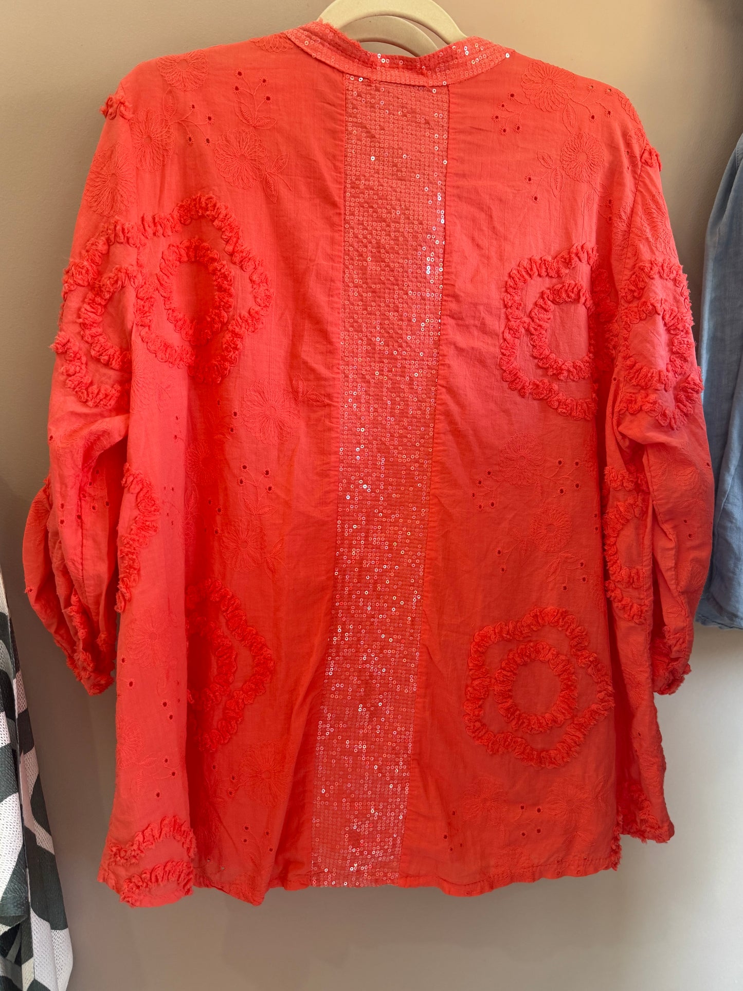 Bordeau Sequin Blouse Peach