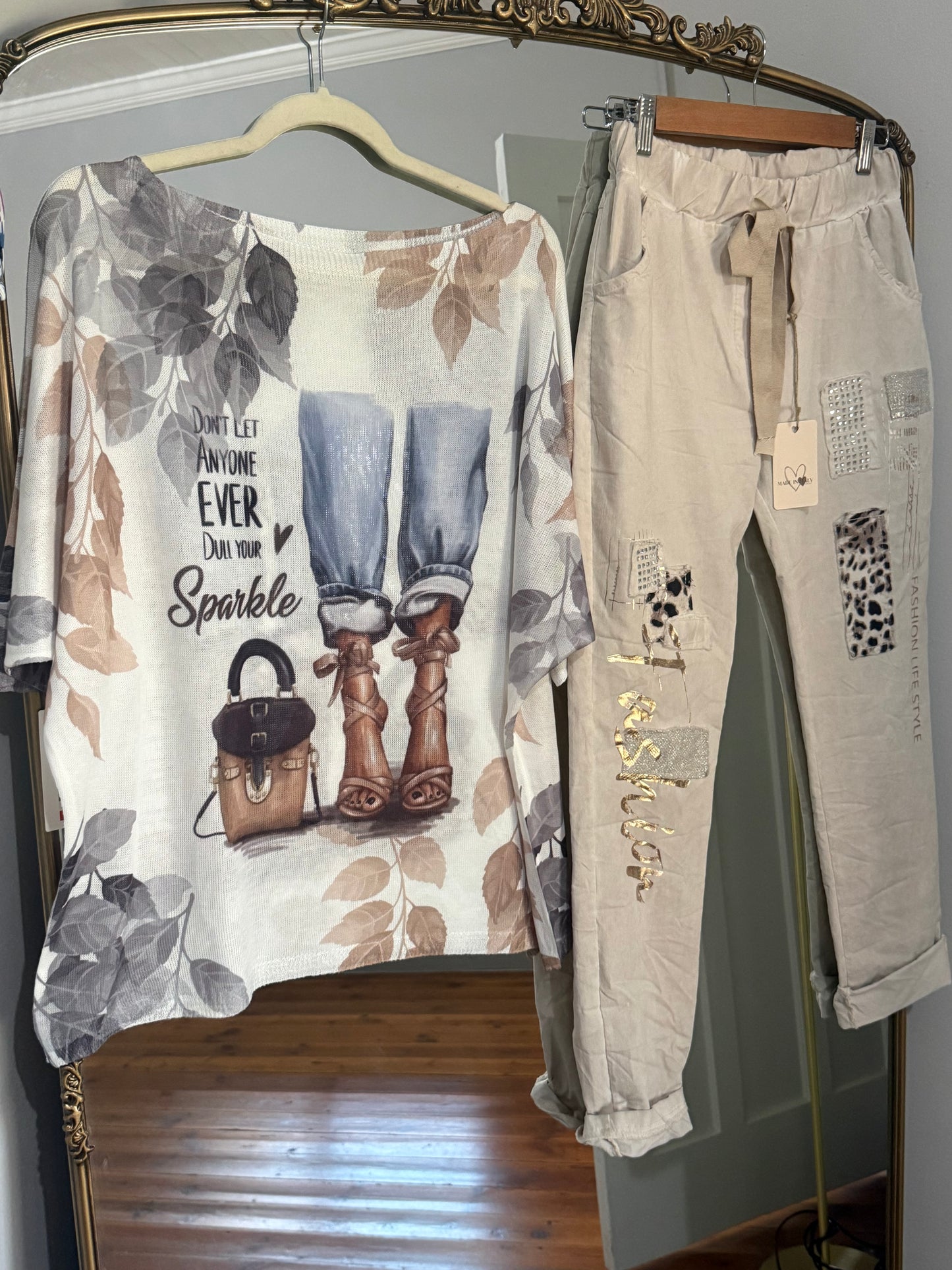 Sparkle Blouse Nude
