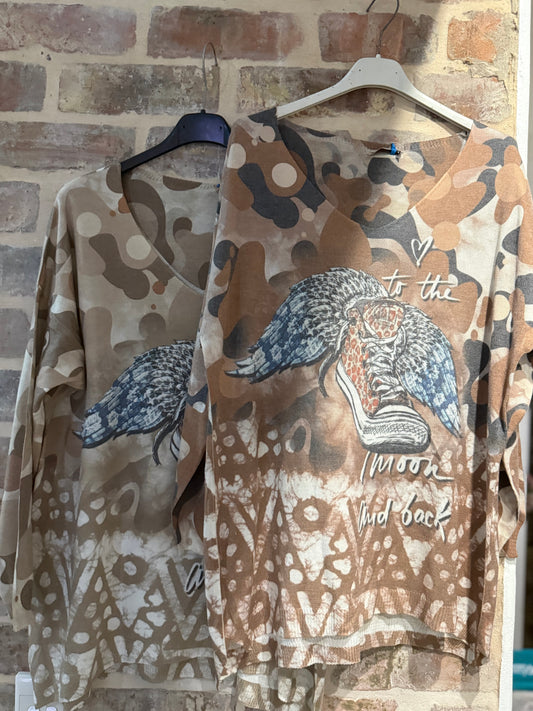 To The Moon Blouse Mocha