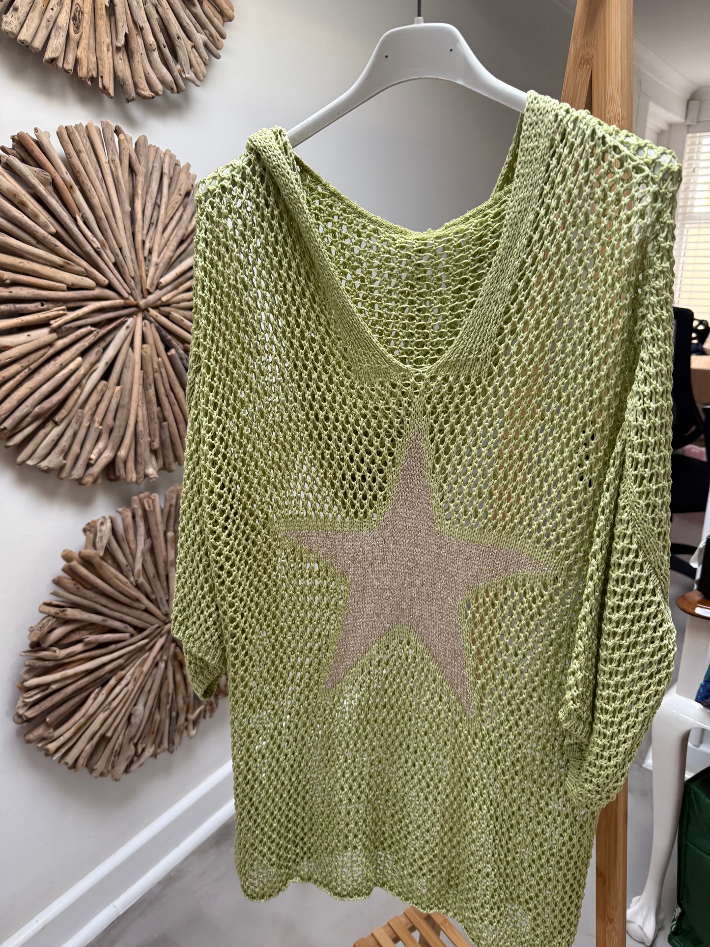 Knitted Stars Lime