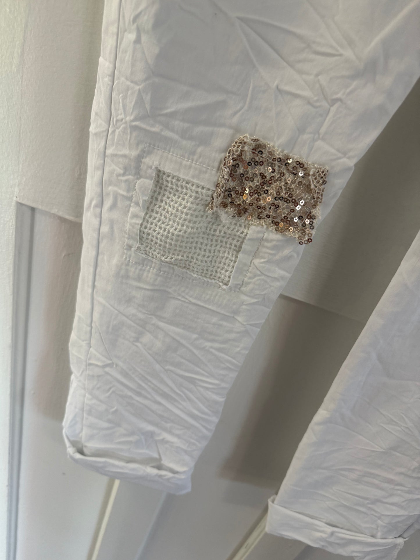 White Patched Pant