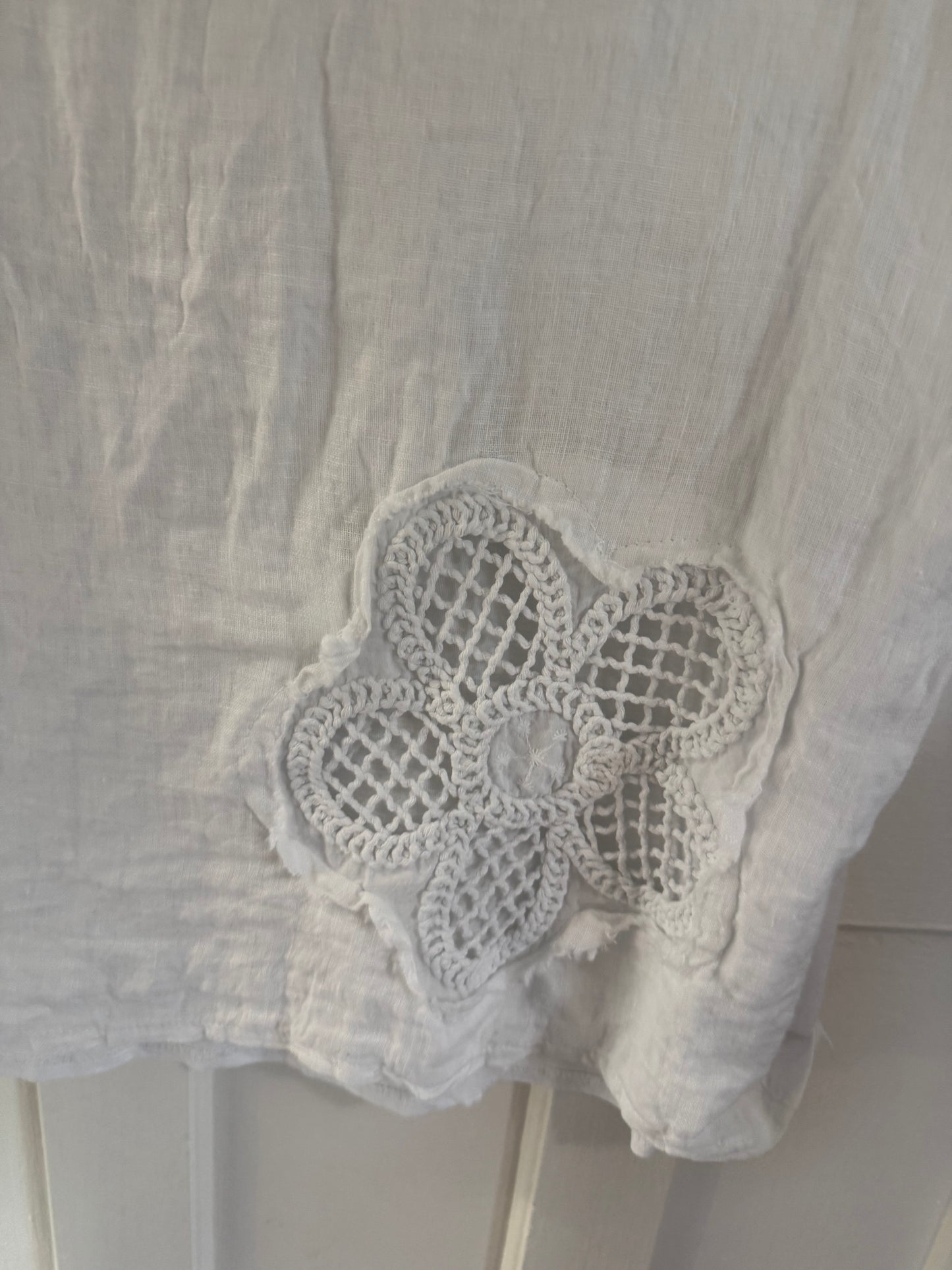 Cotton flower Blouse White