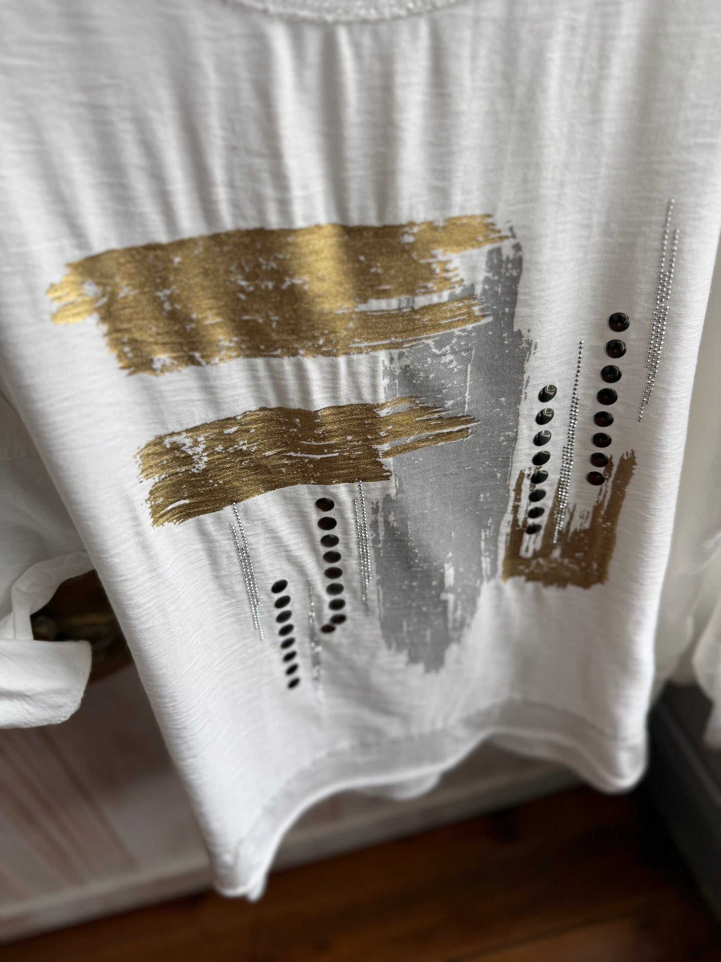 Mixed Metals Blouse White