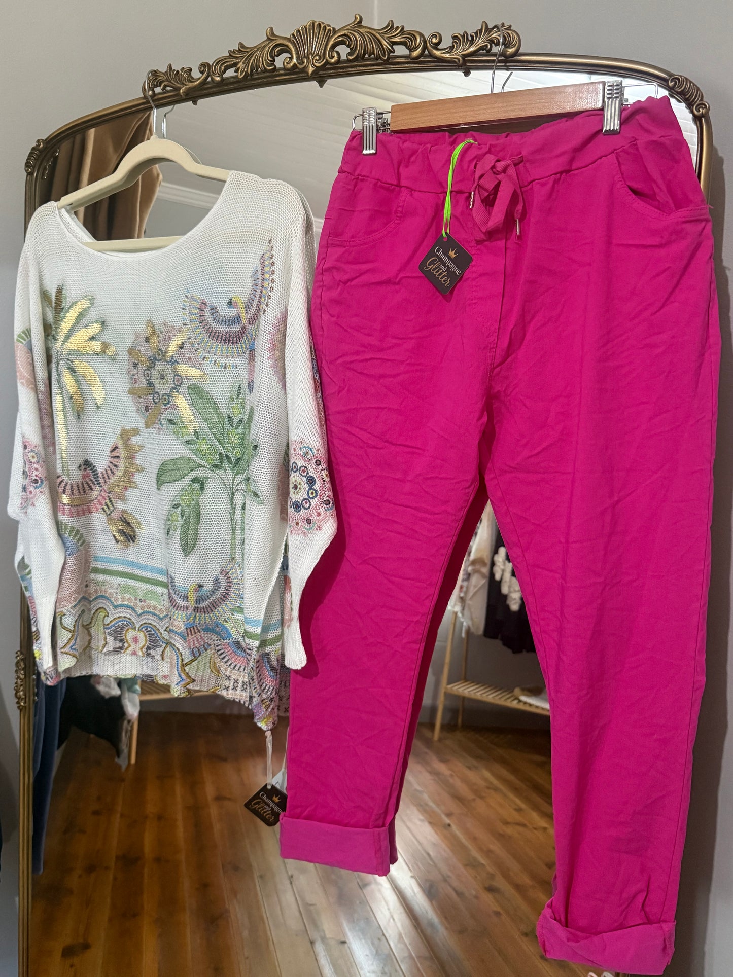 Kaelie Cotton Pants_Fuschia