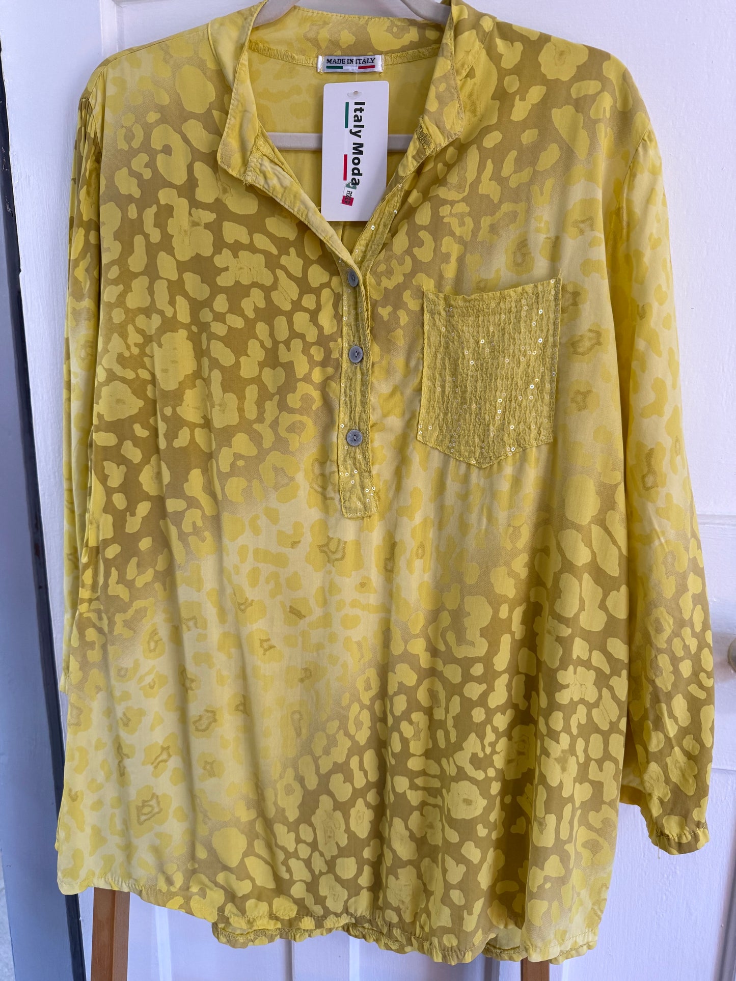 Wild Sequin Blouse Mustard
