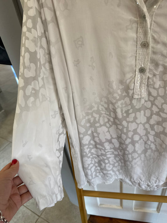Wild Sequin Blouse White