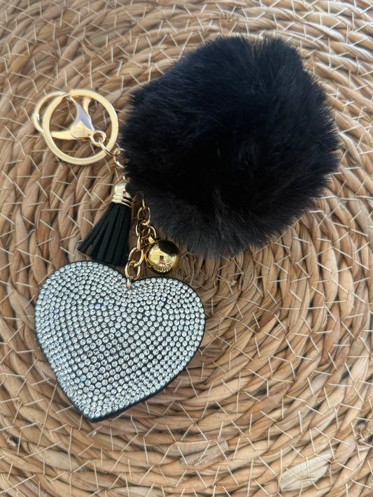Heart KeyChain Black