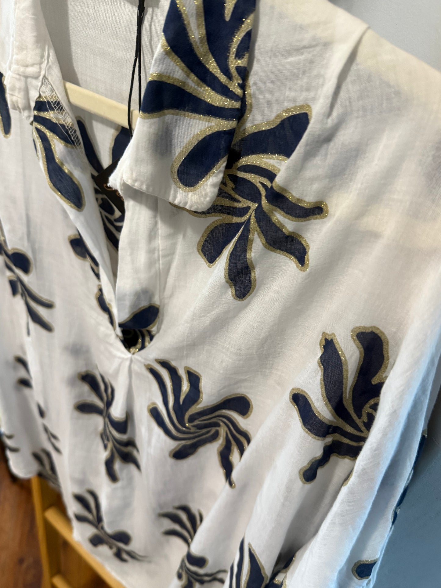 Dolly Cotton Blouse Navy