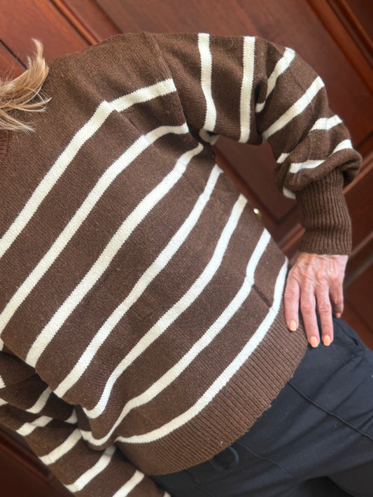 Stripe Me Brown Knit