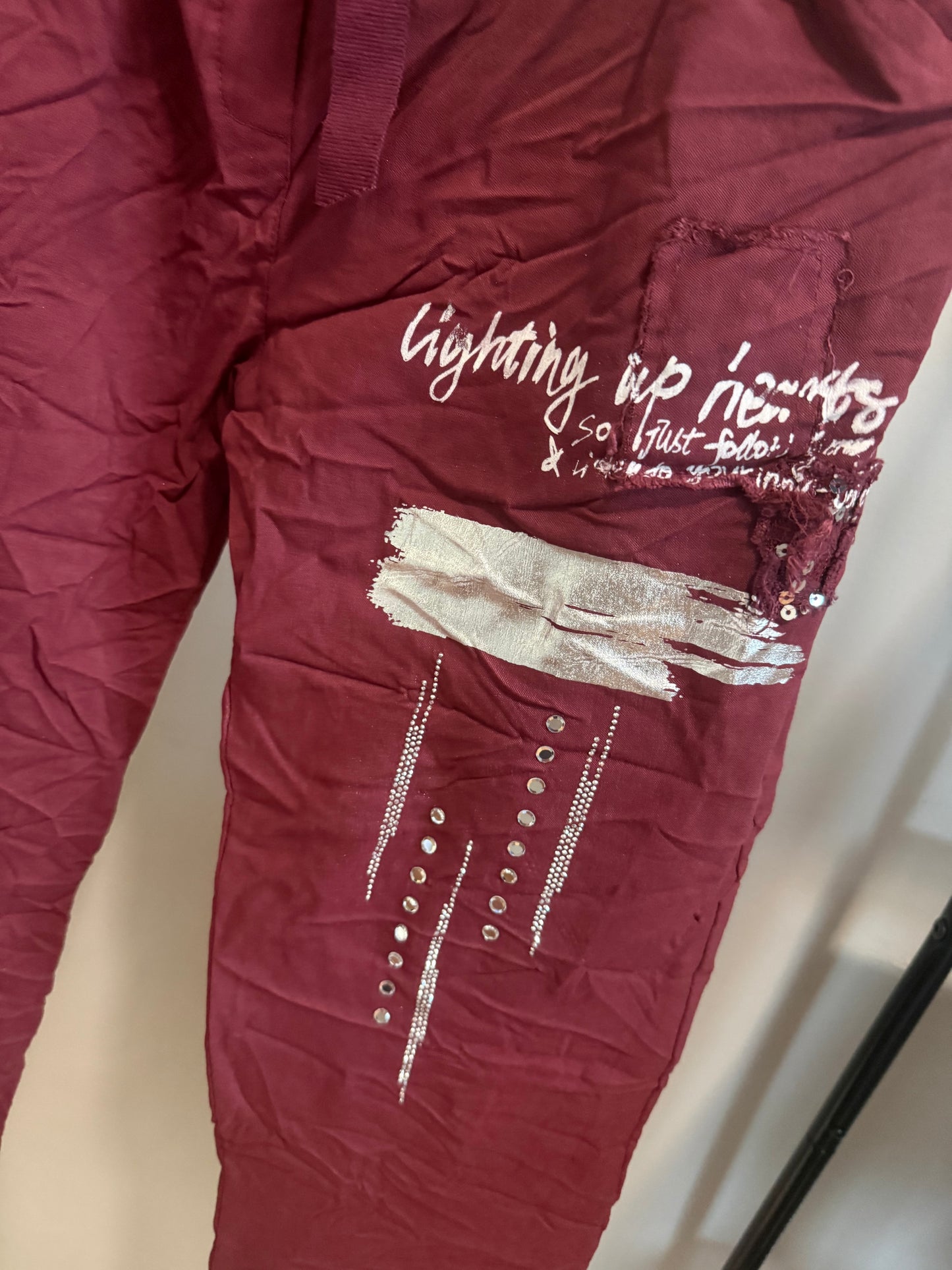 Lightning Pants Burgundy