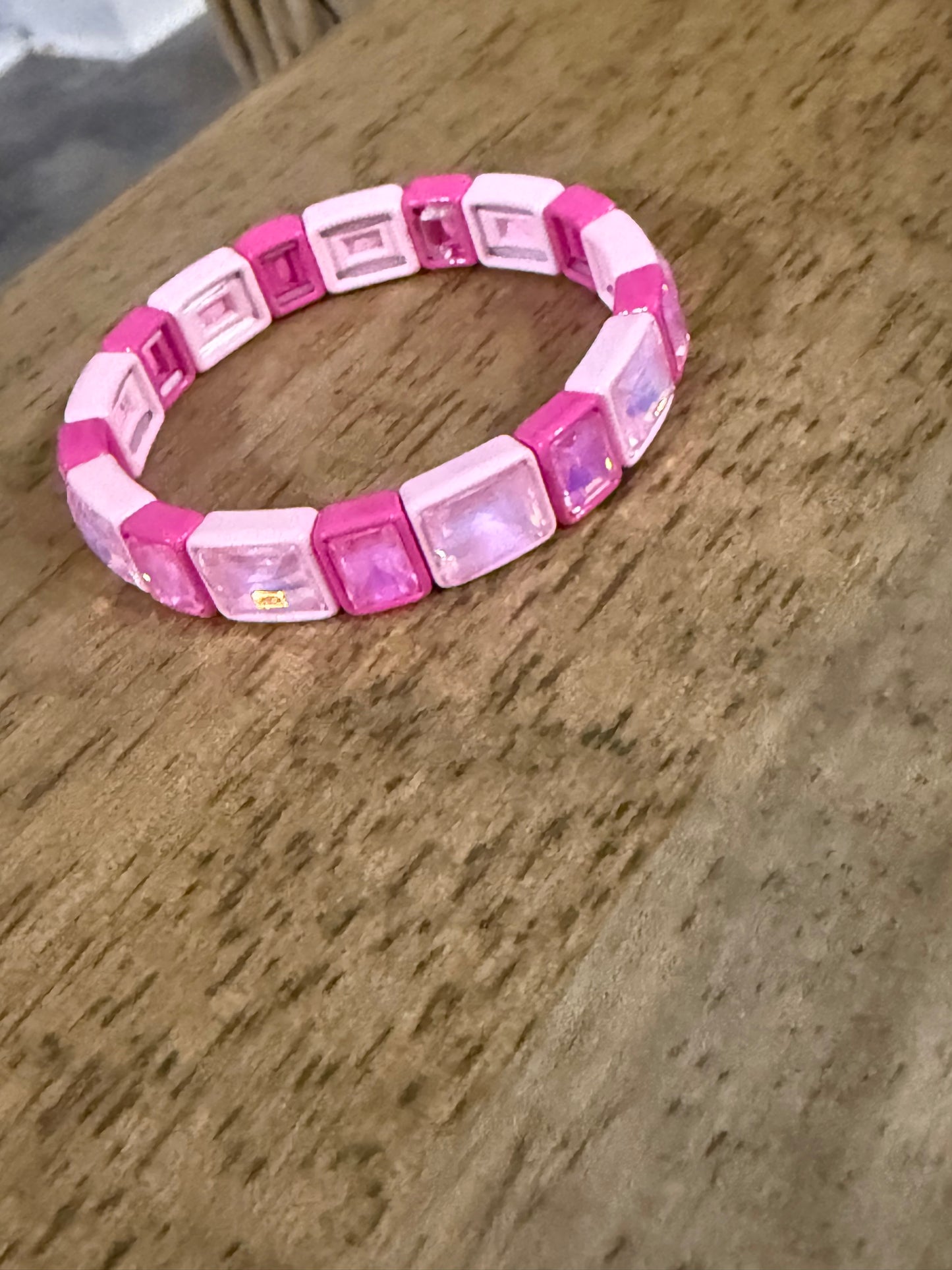 Bling Square Pink Bracelet