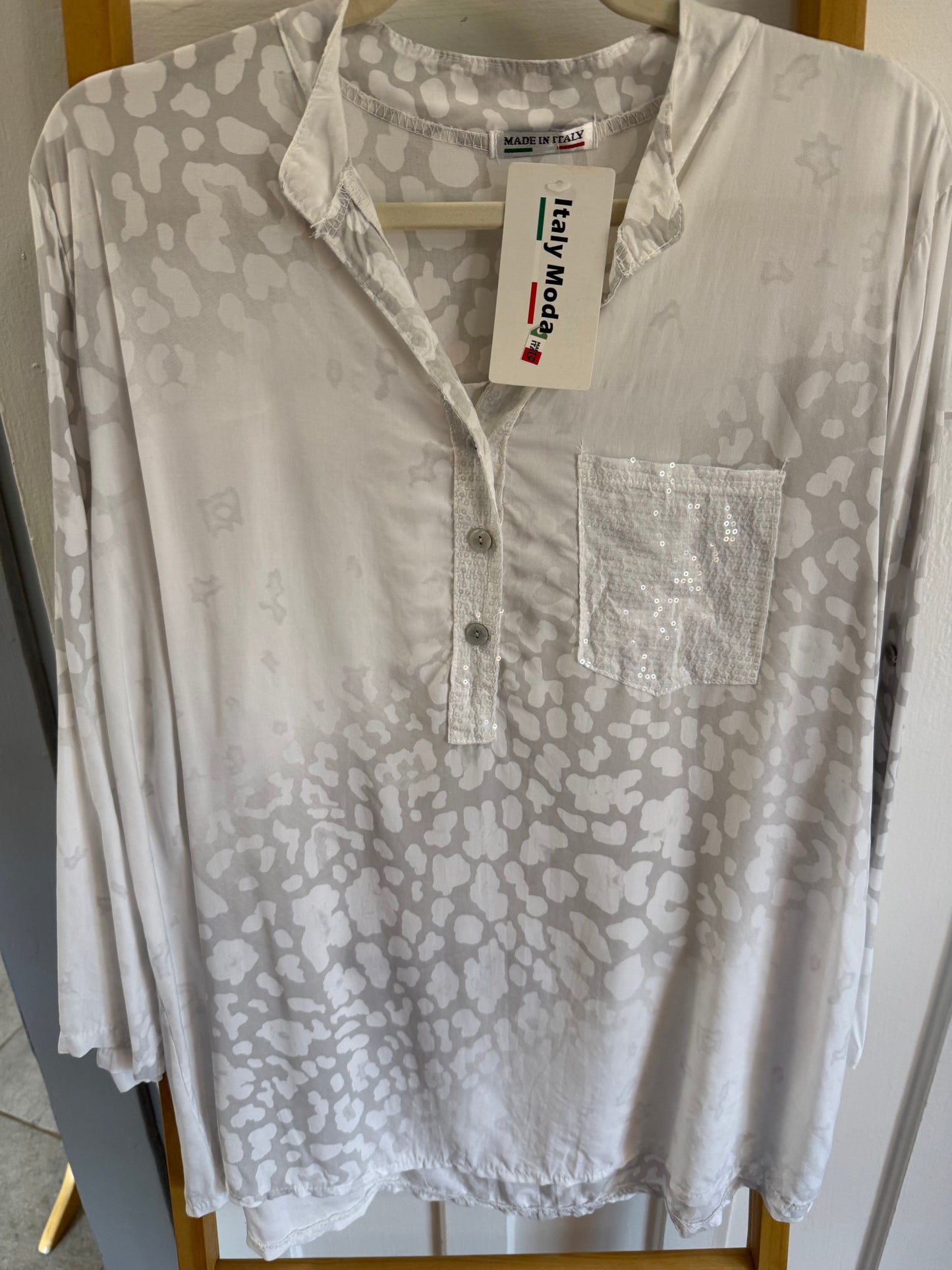 Wild Sequin Blouse White