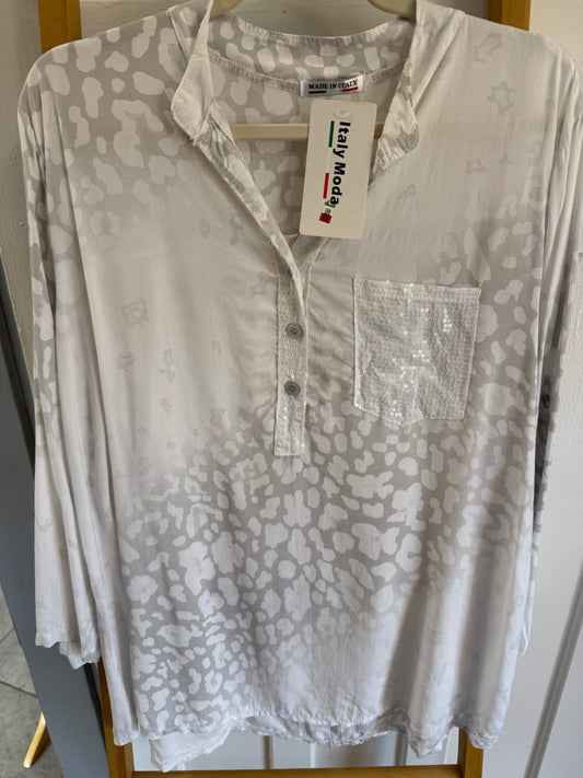 Wild Sequin Blouse White