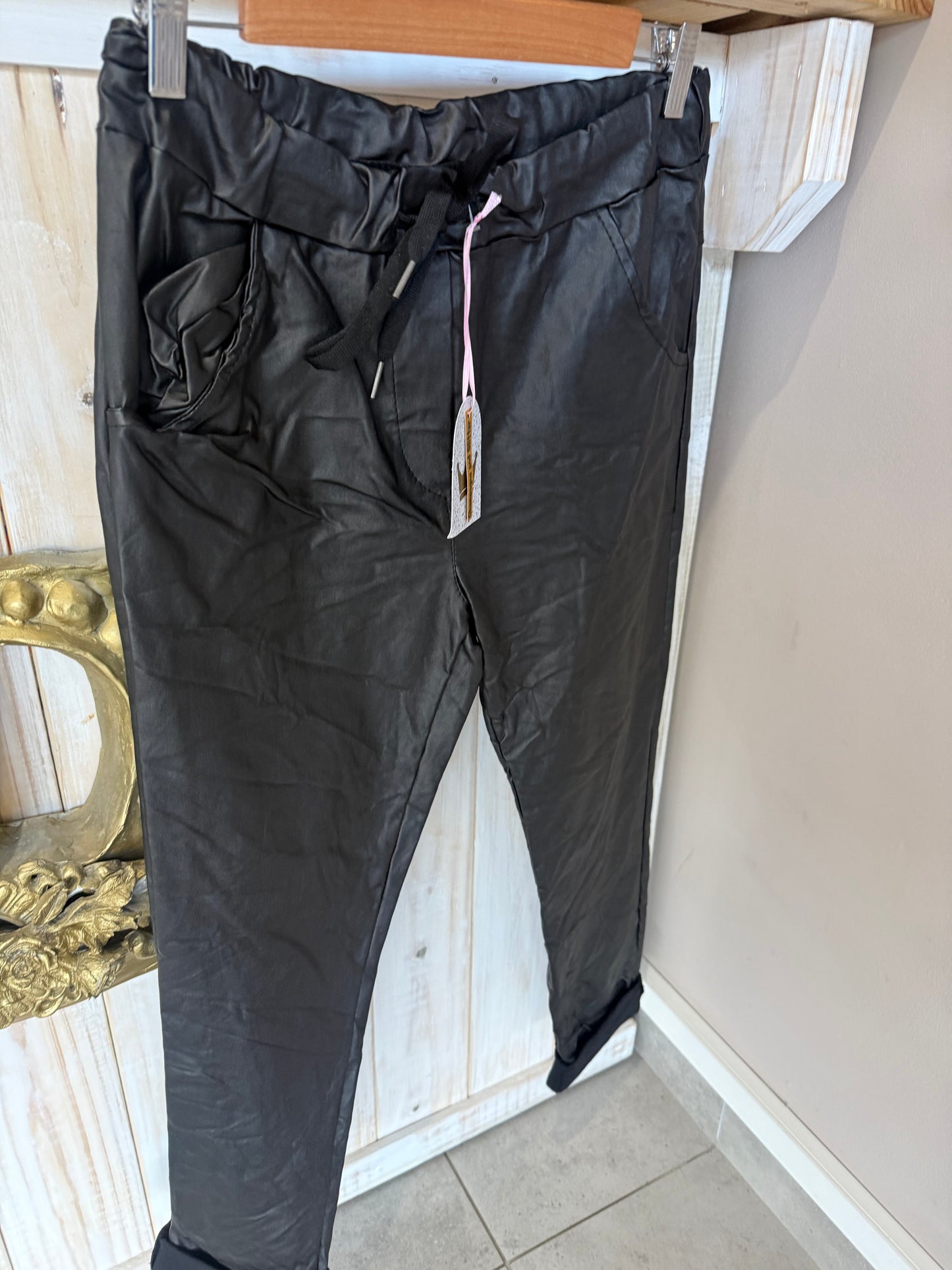 Pleather look Black
