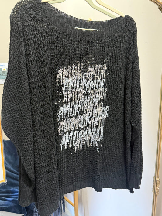 Amor Foil Black Light Knit