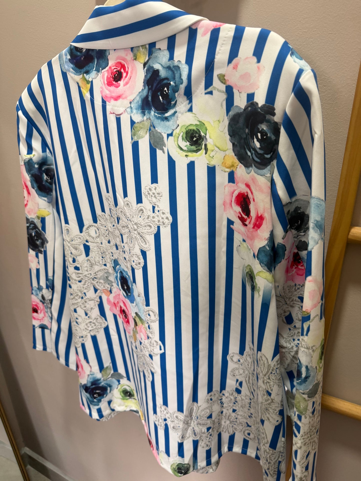 Tatum Satin Jacket_Striped Blooms