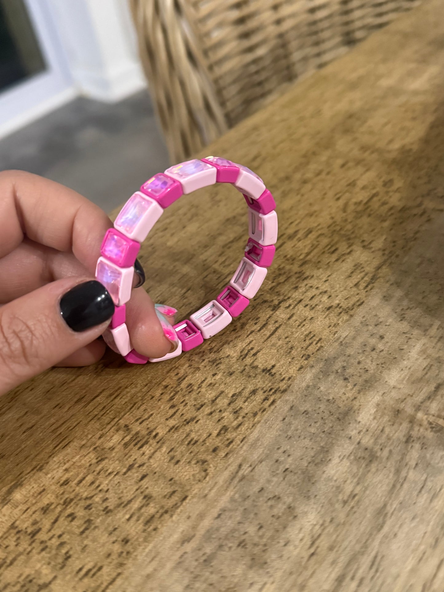 Bling Square Pink Bracelet