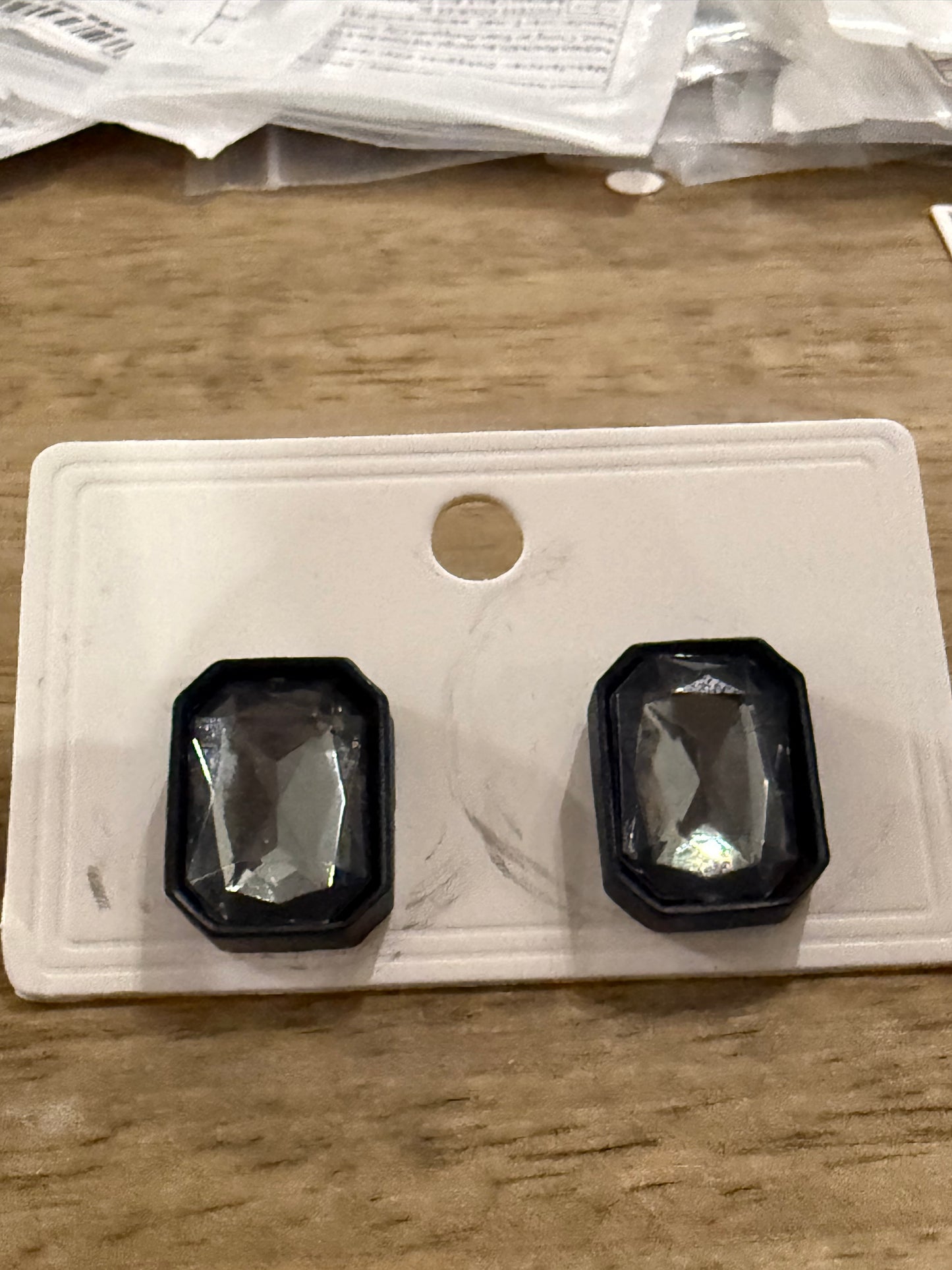 Large Square Black Studs