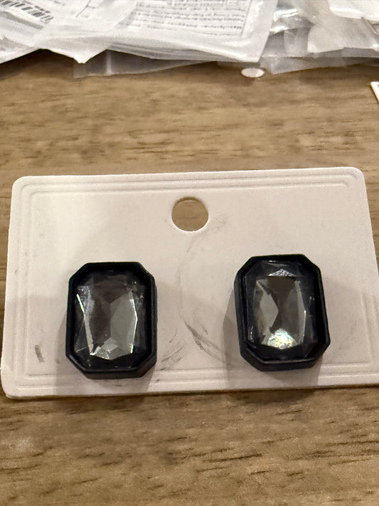 Large Square Black Studs