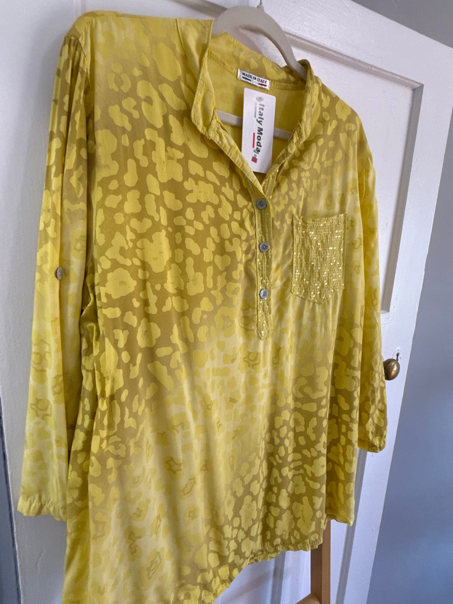 Wild Sequin Blouse Mustard