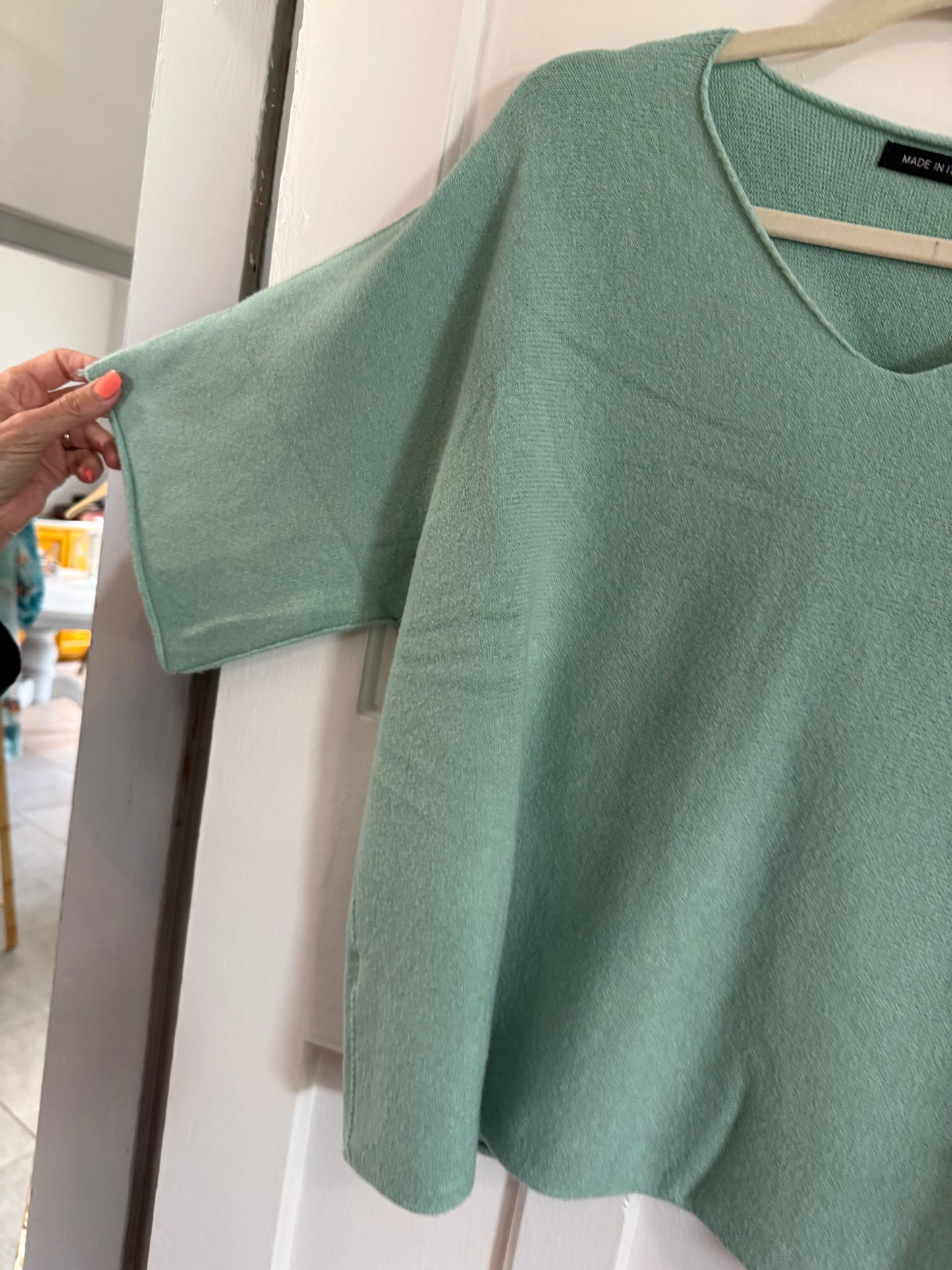 Renata Knitted Blouse Ocean
