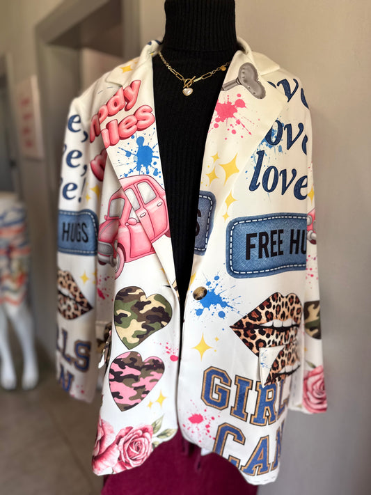 Tatum Blazer Camo Hearts