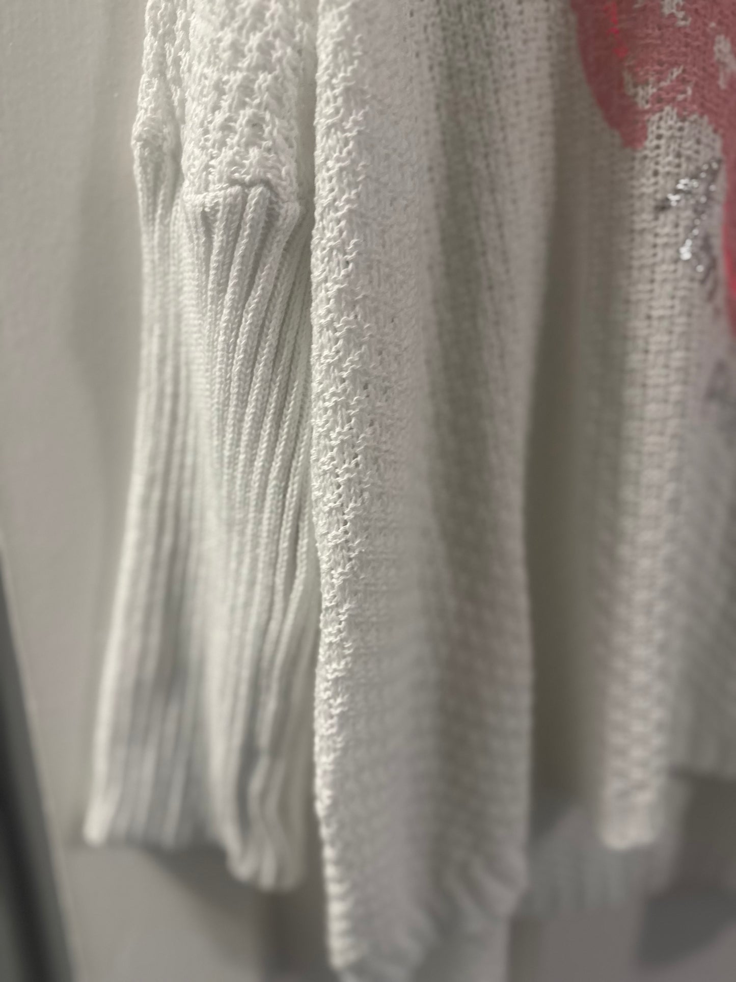Knitted Heart Blouse White