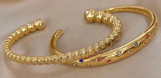 Double Bling Gold Bangles