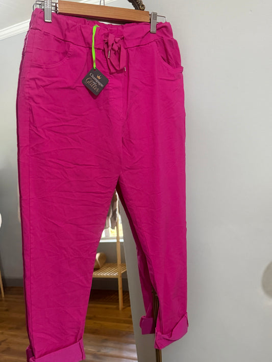 Kaelie Cotton Pants_Fuschia