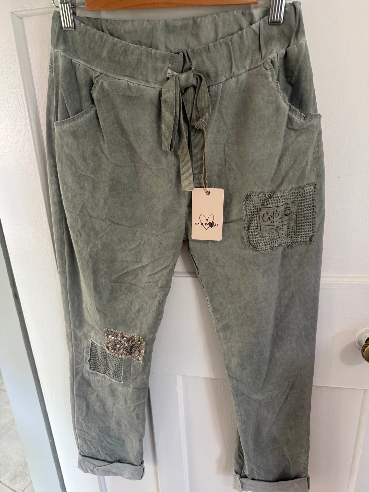 Olive Patched Pant