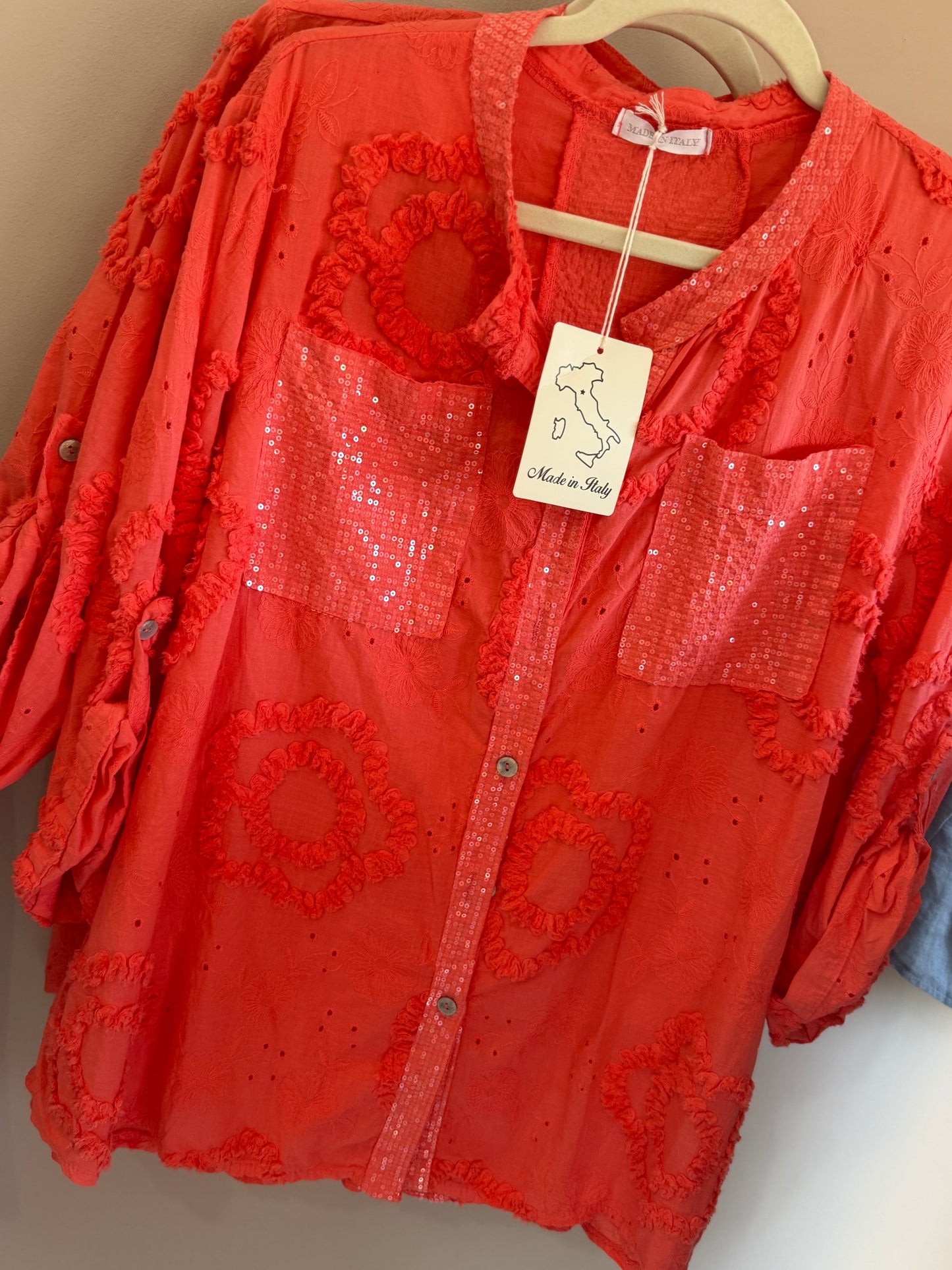 Bordeau Sequin Blouse Peach
