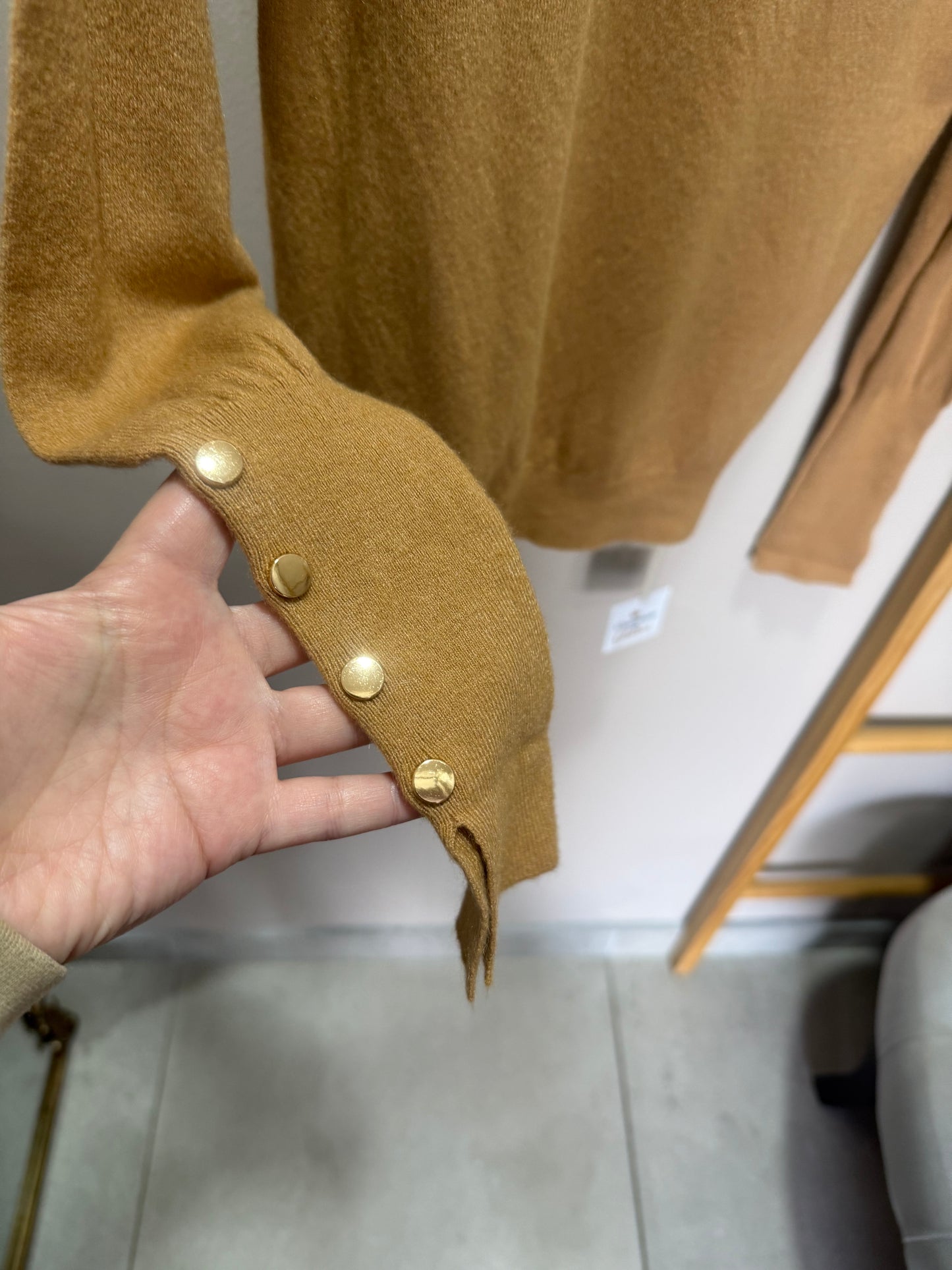 Button Up Knit Caramel