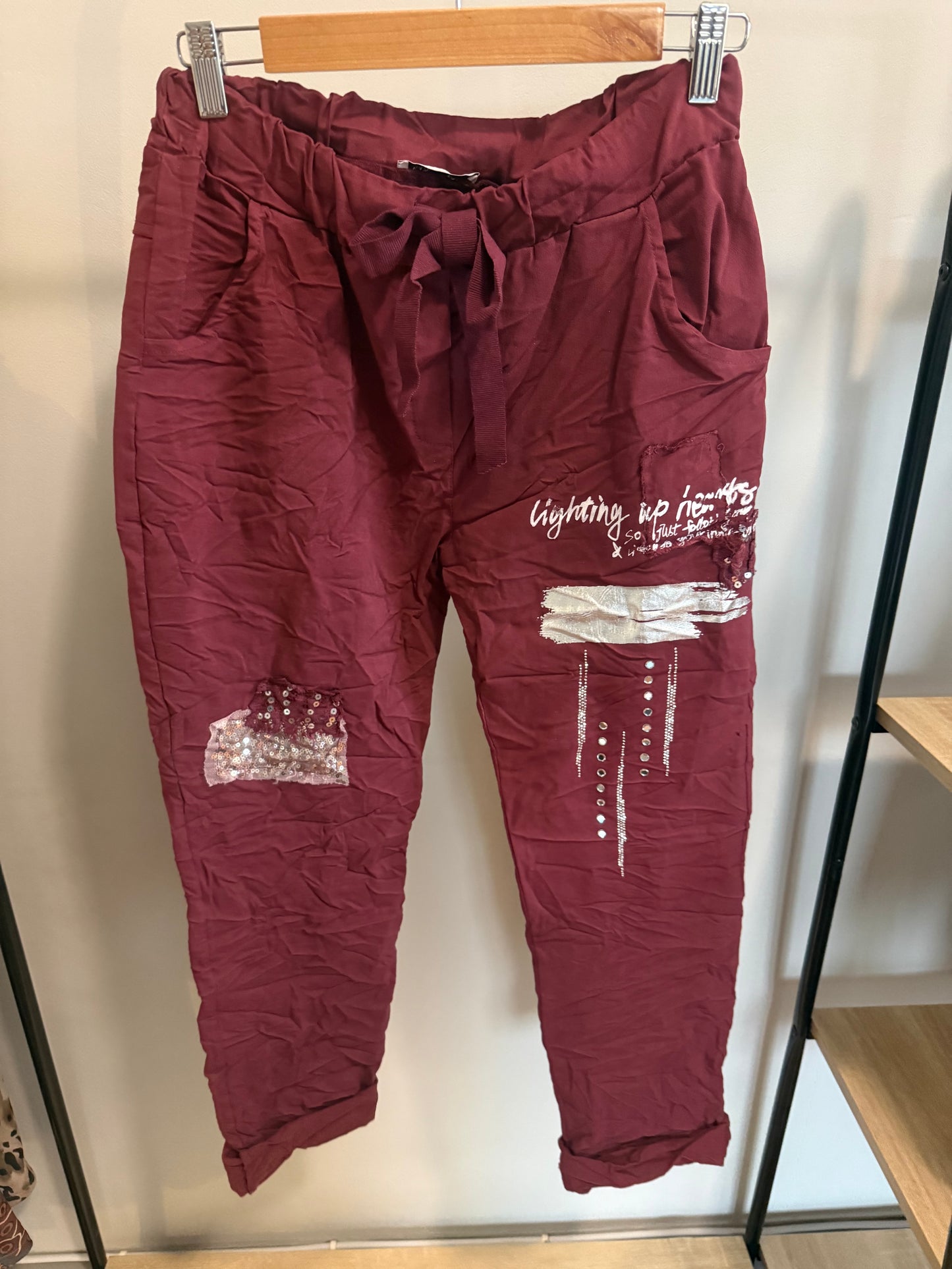 Lightning Pants Burgundy