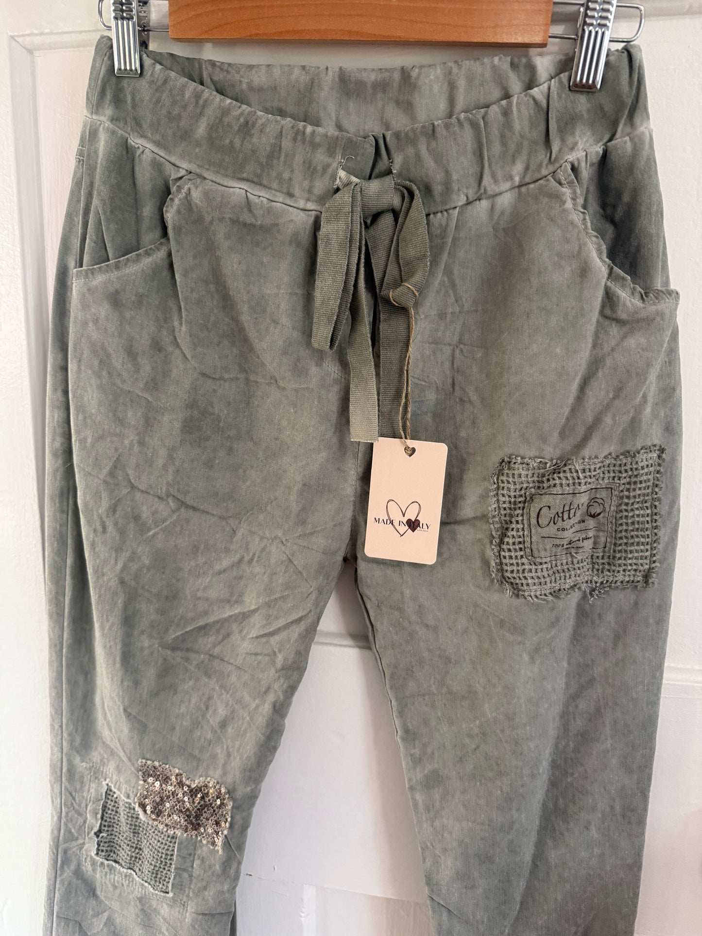 Olive Patched Pant