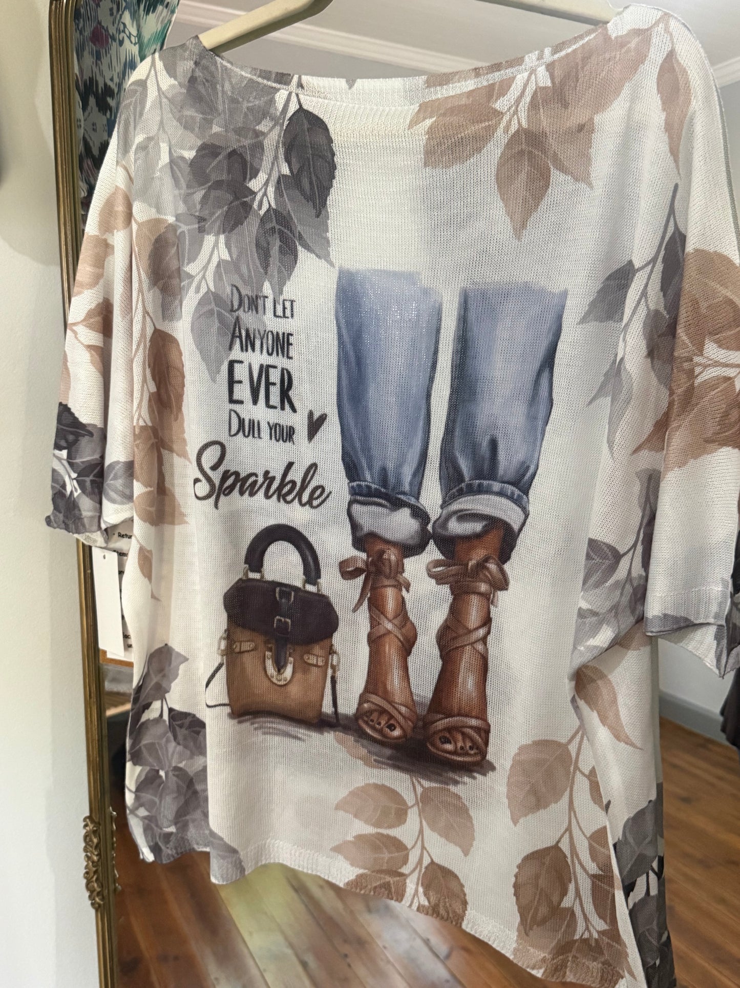 Sparkle Blouse Nude