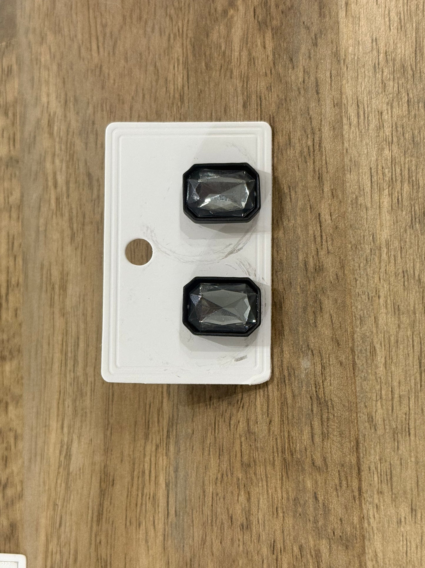Large Square Black Studs