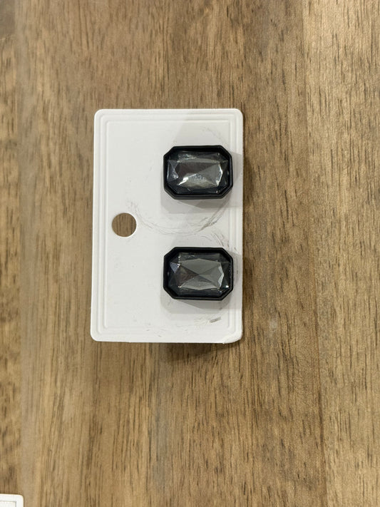 Large Square Black Studs