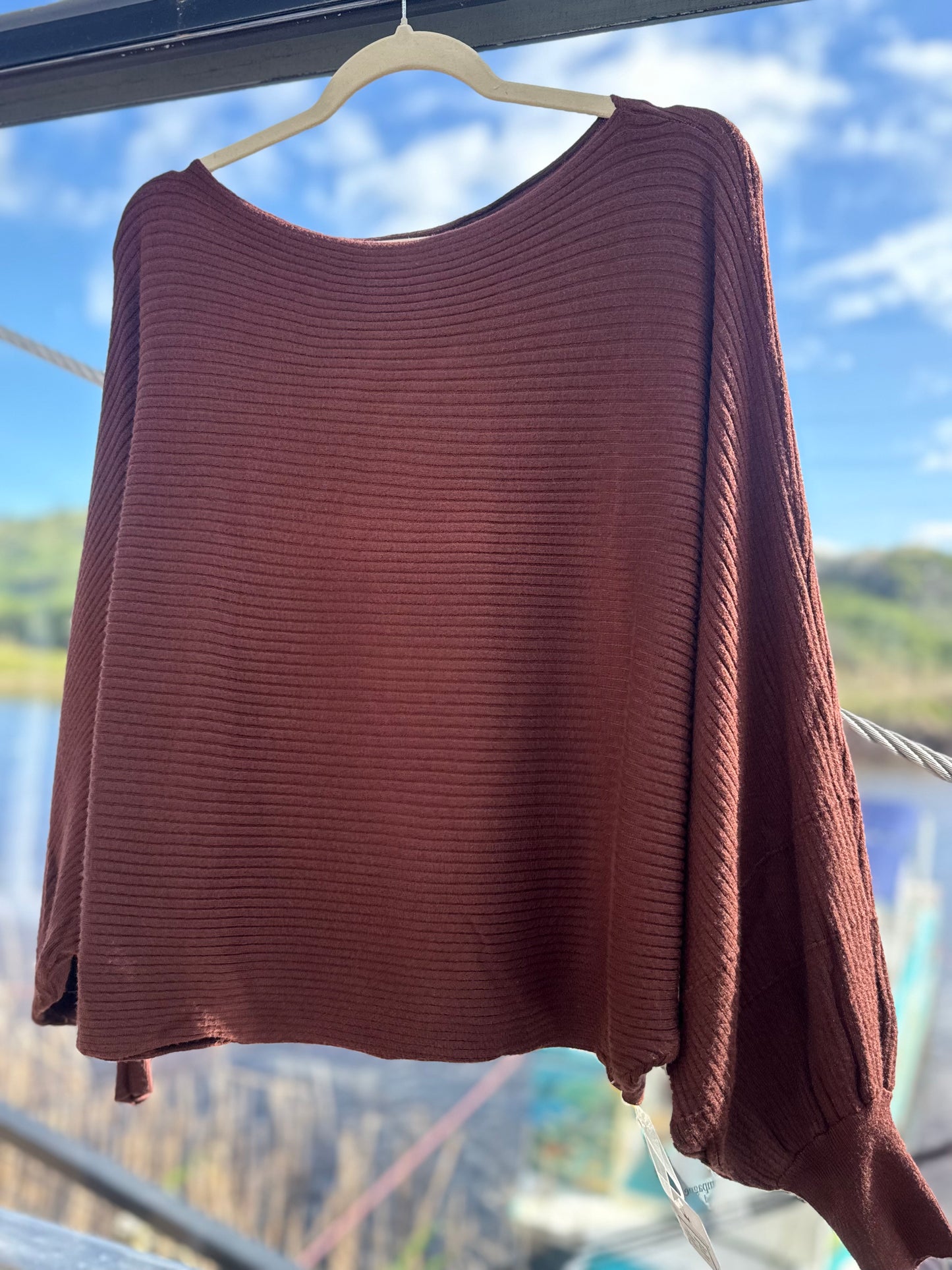Batwing Chocolate Striped knit