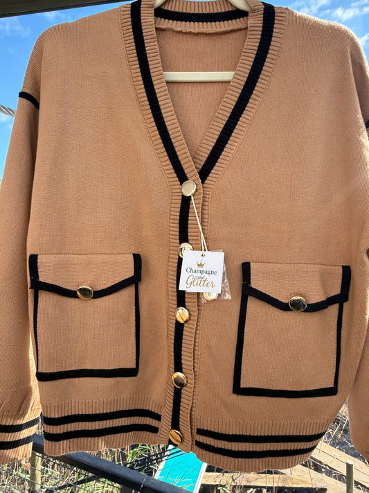 Pretty Woman Cardigan Nude/Black