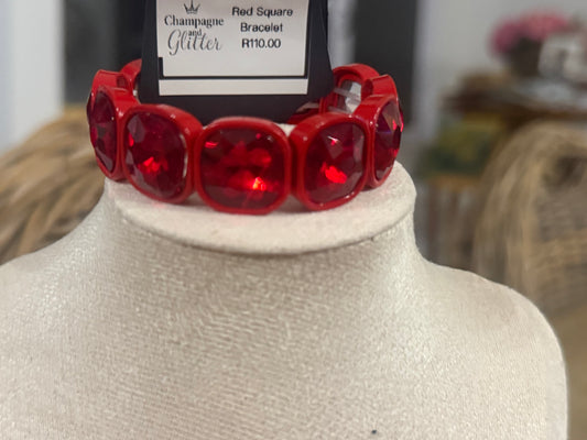 Red Square Diamond Bracelet