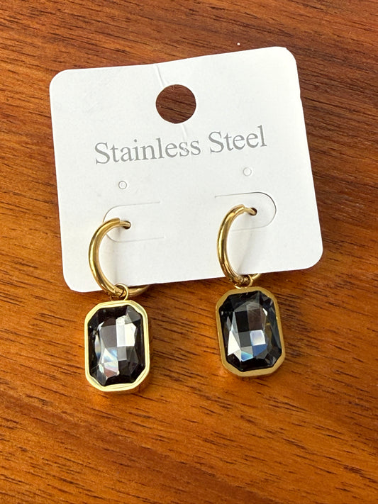 Square drops Earrings Graphite